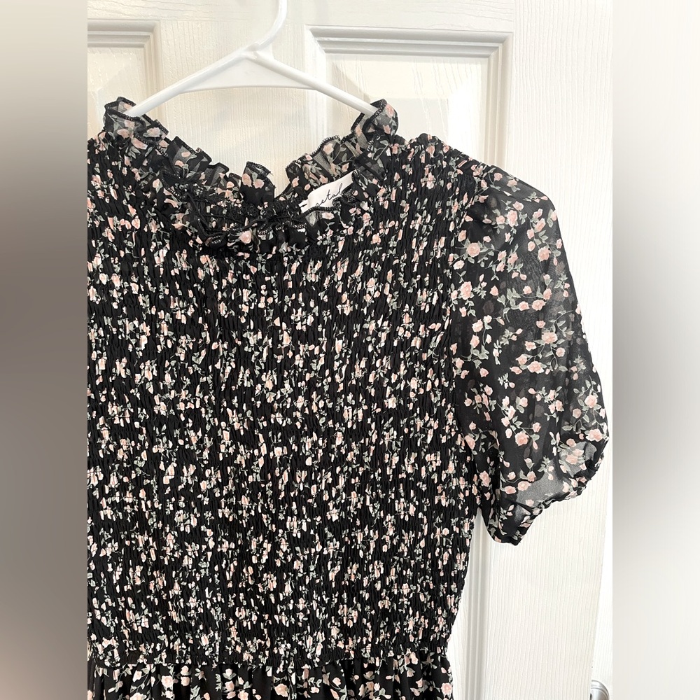 Petal & Pup black floral midi dress, size 2 - Picture 3 of 5